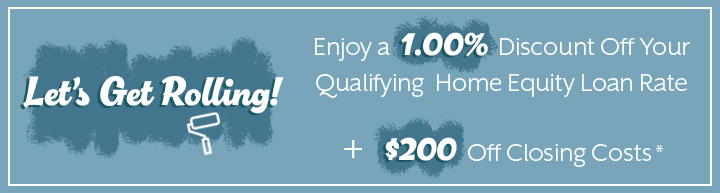 Let's get rolling! Enjoy a 1.00% discount off your qualifying home equity loan rate plus $200 off closing costs.